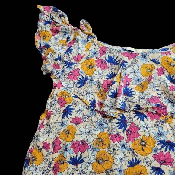 Elodie floral crop top cold shoulder M - Picture 2 of 4